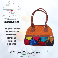 Bag Top grain leather with handmade embroidery Handbag